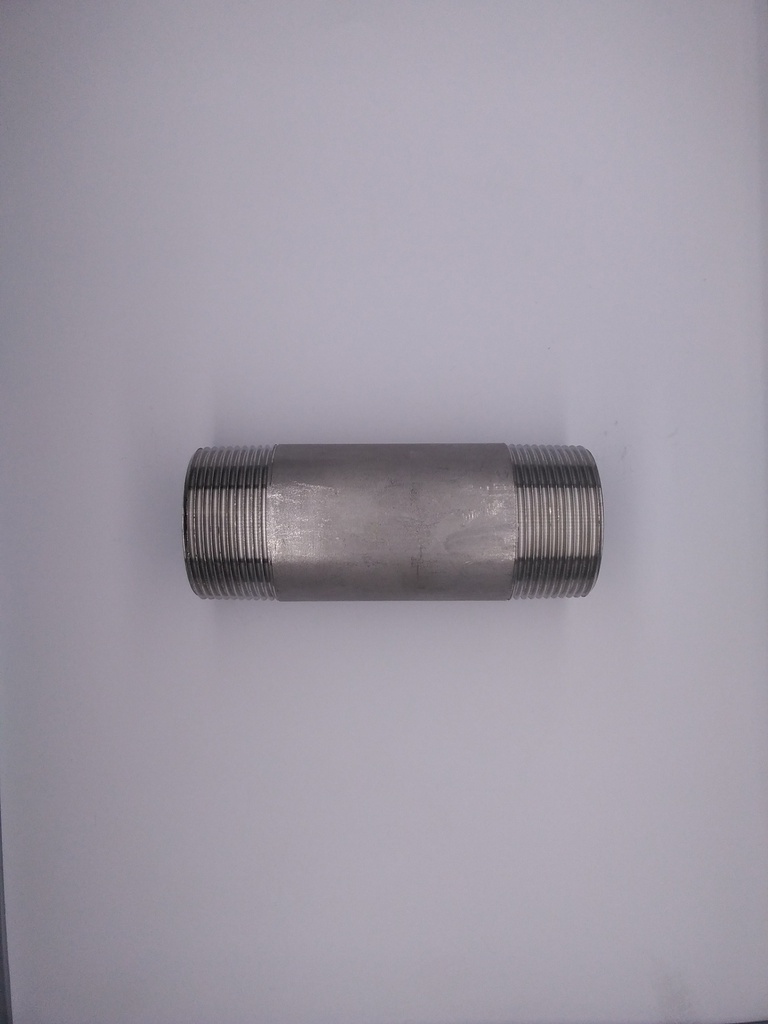 Pijpnippel 1-1/2"BSPT(M) x 120mm SS316