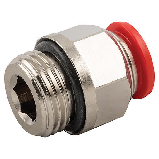 Push In Straight Coupling 8mm x 1/4&quot;BSPP(F) Nickle-plated Brass