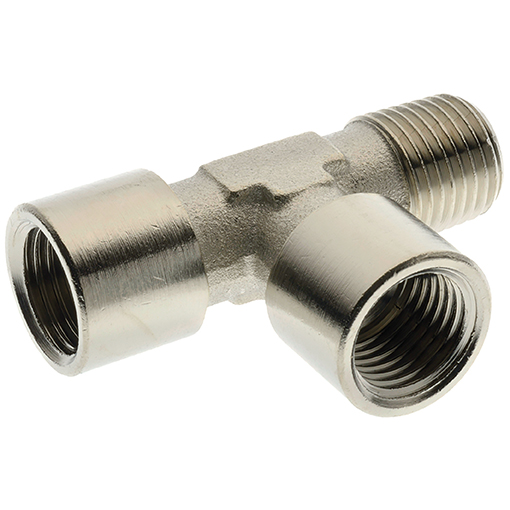Zij Tee Inschroefsok 1/4"BSPP(F)x1/4"BSPT(M)x1/4"BSPP(F) ME/NI