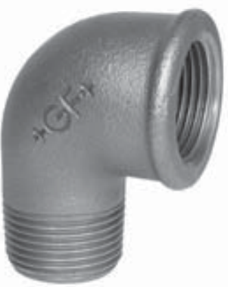 Elbow 90° 1-1/2'' BSPT(M)xBSPP(F) Cast Iron Galva (HDG) - brand: GF