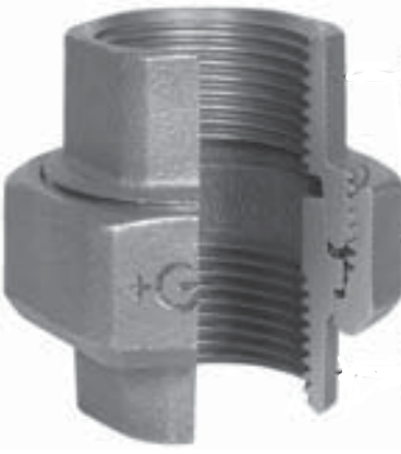 Union 1/8'' BSPP(F) Cast Iron Galva (HDG) - brand: GF