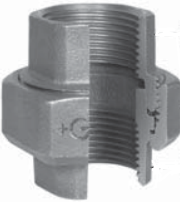 3-delige koppeling  1-1/4" BSPP(F) Gietijzer Galva (HDG) - merk: GF