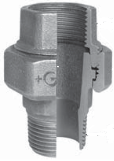 3-delige koppeling  1/4" BSPT M/BSPP F Gietijzer Galva (HDG) - merk: GF