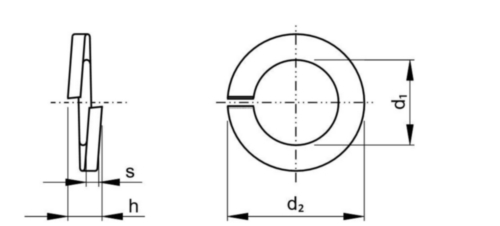 Veerring DIN127B M5 8.8 Galva 100's