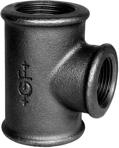 Tee 1/8'' BSPP(F) Cast Iron Black - brand: GF