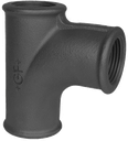 Stroom Tee 1-1/2" BSPP(F) Gietijzer Zwart - merk: GF