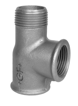 Zij-Tee Inschroefsok 1-1/4" BSPP(F)xBSPT(M)xBSPP(F) Gietijzer Zwart - merk: GF
