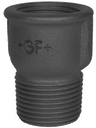 Sok Nippel (Neusstuk) 1-1/2" BSPP(F)xBSPT(M) Gietijzer Zwart - merk: GF
