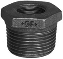 Verloopring 1/2"x1/4" BSPT(M)xBSPP(F) Gietijzer Zwart - merk: GF