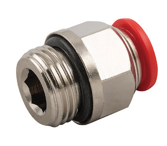 Push-in Straight Coupling 4mm x 1/8&quot;BSPP(M) Nickle-plated Brass