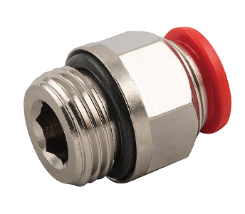 Push-in Straight Coupling 4mm x 1/4"BSPP(M) Nickle-plated Brass