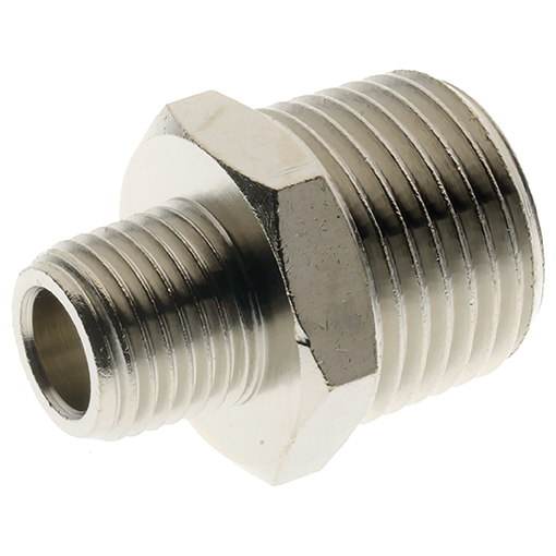 Verloopnippel 1/2"BSPT(M)x3/8"BSPT(M) ME/NI