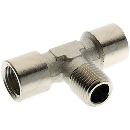 [MFN-133-0.1/4] Tee Inschroefsok 1/4&quot;BSPP(F)x1/4&quot;BSPP(F)x1/4&quot;BSPT(M) ME/NI