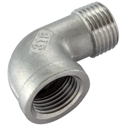 [RF6-092-2.1/2] Knie 90° 2-1/2&quot;BSPT/BSPP(M/F) SS316