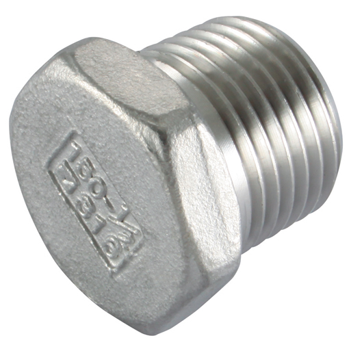 (RF6-290-1.1/2) Zeskant Plug 1-1/2"BSPT(M) SS316