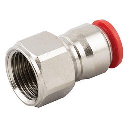 [PUSH-PFC-06M-04G] Push-in Straight Female Coupling 6mm x 1/4&quot;BSPP(F) Nickle-plated Brass