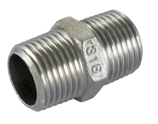 (RF6-280-0.1/8) Dubbele 6-K nippel 1/8" BSP