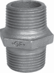 [SFGG-280-1] Dubbele Nippel 1&quot; M/M - BSPT Gietijzer Galva (HDG) - merk: GF